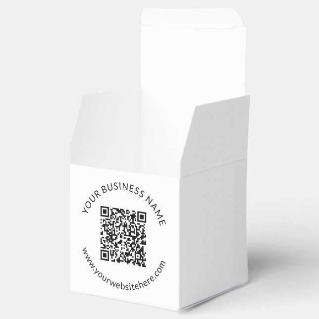 Uploaded QR code Template with Editable Text Favor Box (Opened)