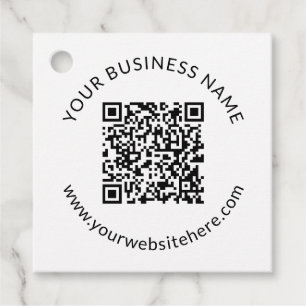 Uploaded QR code Template with Editable Text Favour Tags