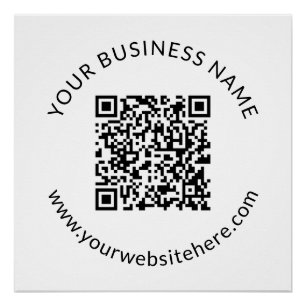 Uploaded QR code Template with Editable Text Poster