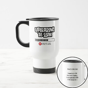 Uploading to Gym Failed Funny Fitness Humor Travel Mug