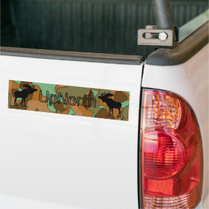 UpNorth Moose Silhouette Camo Lite Bumper Sticker