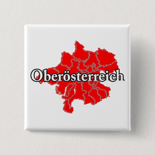 Upper Austria - Oberösterreich 2 Inch Square Button (Front)