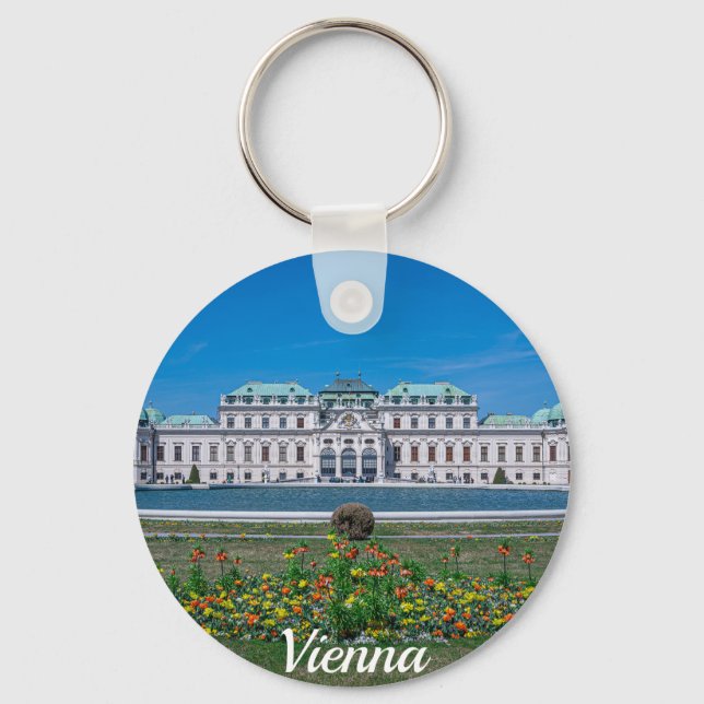 Upper Belvedere palace in Vienna, Austria Keychain (Front)
