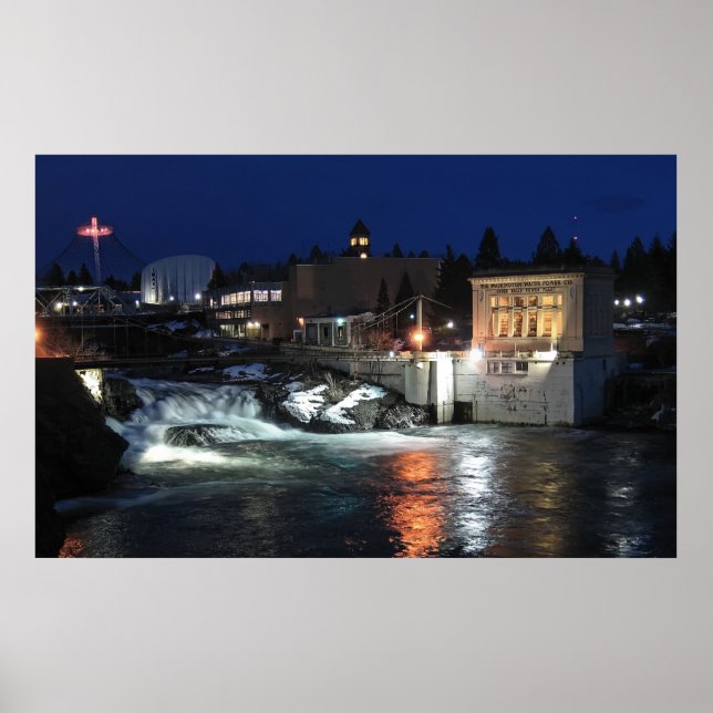 UPPER FALLS of SPOKANE RIVER Poster (Front)