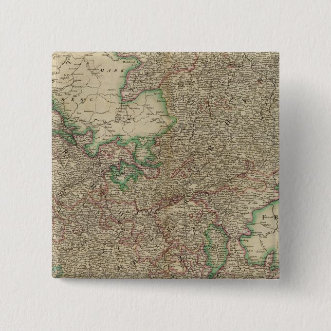 Upper, Lower Rhine circles 2 Inch Square Button (Front)