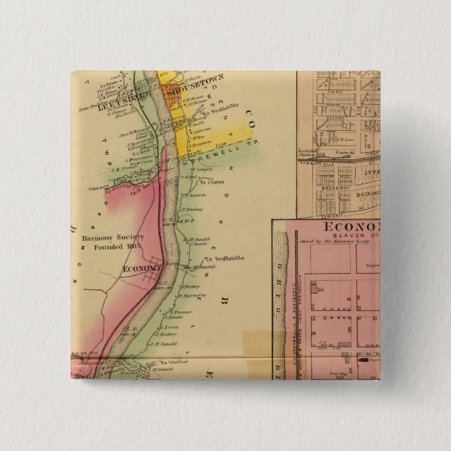 Upper Ohio River and Valley 10 2 Inch Square Button (Front)
