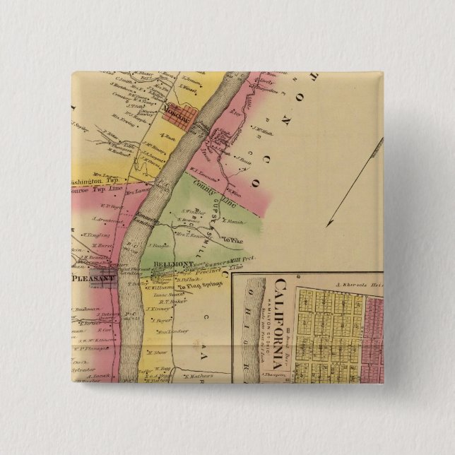 Upper Ohio River and Valley 2 Inch Square Button (Front)