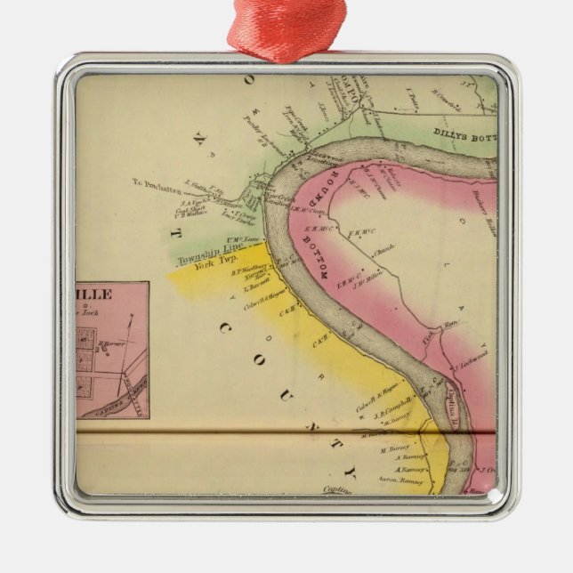 Upper Ohio River and Valley 3 Metal Ornament (Front)