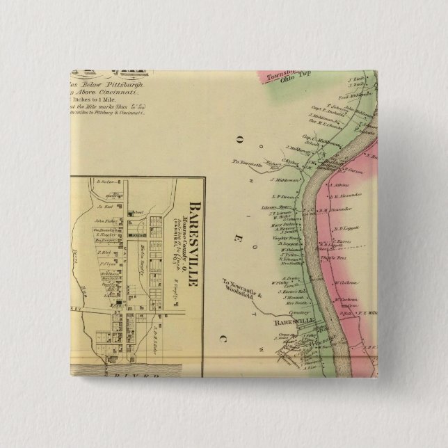 Upper Ohio River and Valley part 2 Inch Square Button (Front)