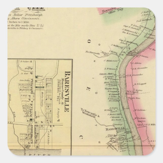 Upper Ohio River and Valley part Square Sticker (Front)