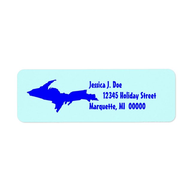 Upper Peninsula Michigan Adresse de retour UP Labe (Devant)