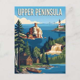 Upper Peninsula Michigan Lake Superior Poster Postcard