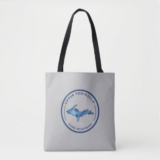 Upper Peninsula Pure Michigan Watercolor Tote Bag