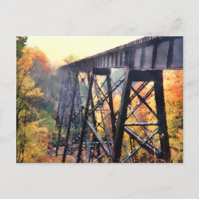 Upper Peninsula Train Trestle Postcard (Front)