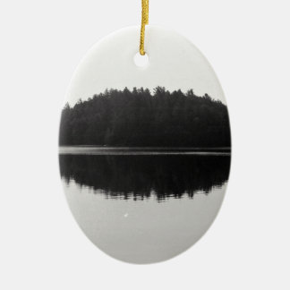 Upper Saranac Lake Adirondack Island Photograph Ceramic Ornament