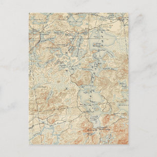 Upper Saranac Lake Detail from Old Topographic Map Postcard