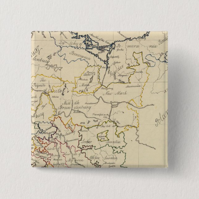 Upper Saxony 2 Inch Square Button (Front)
