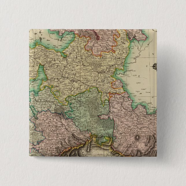 Upper Saxony 2 Inch Square Button (Front)