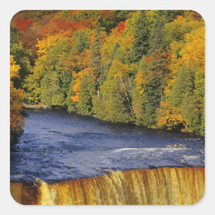 Upper Tahquamenon Falls in UP Michigan in Square Sticker
