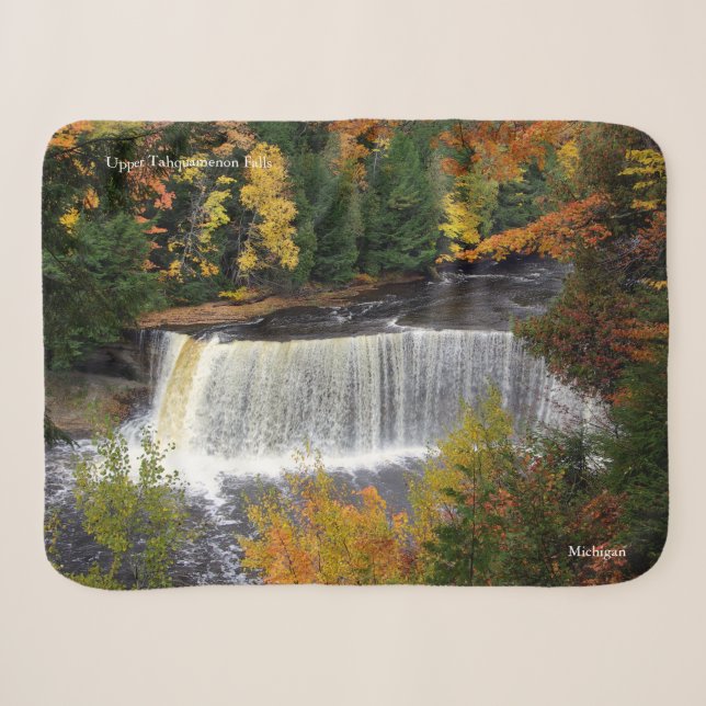 Upper Tahquamenon Falls sherpa blanket (Front (Horizontal))