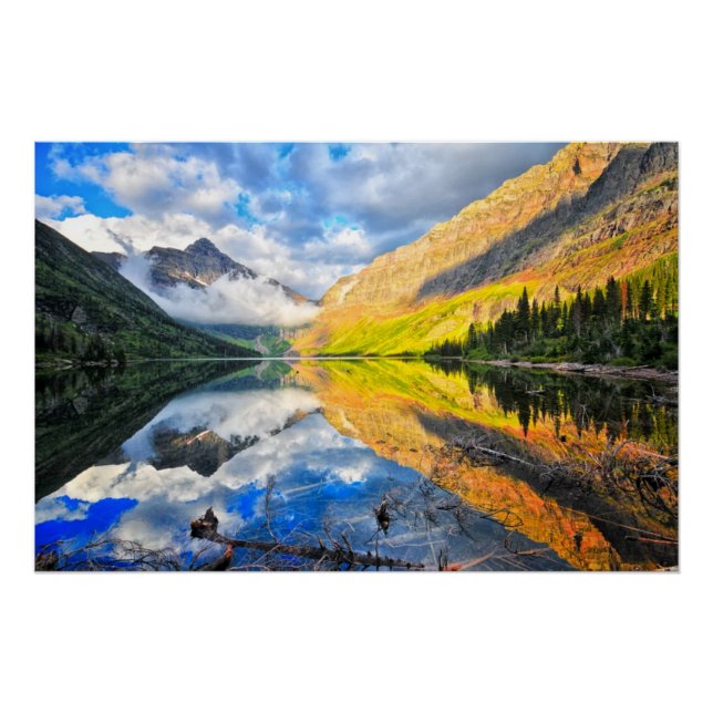 Upper Two Medicine Lake at Sunrise Poster (Front)