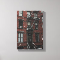 Upper West Side Brownstone Fire Escape NYC Snow