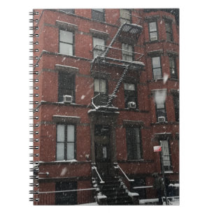 Upper West Side Brownstone Fire Escape NYC Snow Notebook