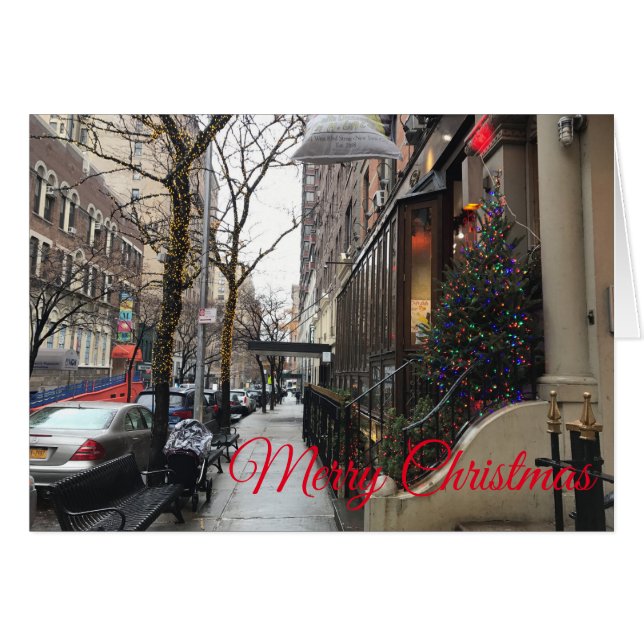 Upper West Side NYC Snow Christmas Lights New York (Front Horizontal)