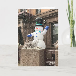 Upper West Side Snowman New York City NYC Snow Holiday Card
