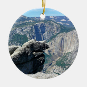 Upper Yosemite Falls from Glacier Point, CA Ceramic Ornament