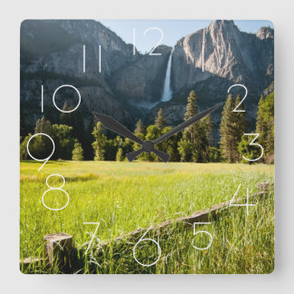 Upper Yosemite Falls Square Wall Clock