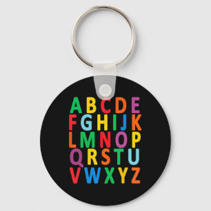 Uppercase Letters Alphabet Learn Abc Boy Girl Kids Keychain