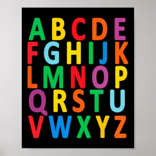 Uppercase Letters Alphabet Learn Abc Boy Girl Kids Poster