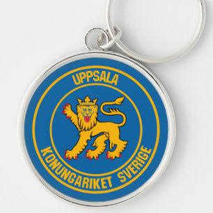 Uppsala Round Emblem Keychain