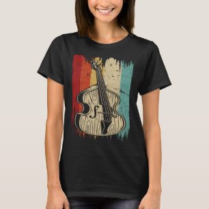 Upright Bass Graphic Retro Double Bass Fiddle T-Shirt