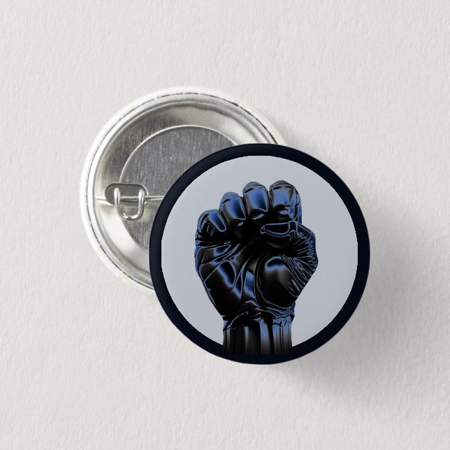 UPRIGHT FIST 2b Circle Pin Button Badge (Front & Back)