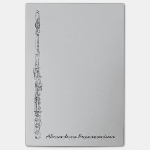 Upright Flute Sketch Customizable Name Post-it Notes