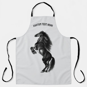 Upright Horse Apron Gift with Custom Text Name