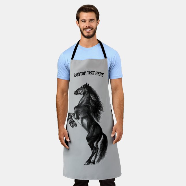 Upright Horse Apron with Custom Text Your Name (Worn)