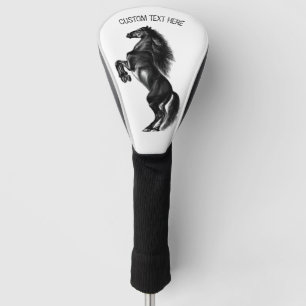 Upright Horse Golf Head Cover and Custom Text Name