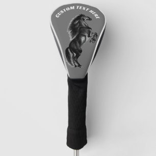 Upright Horse Golf Head Cover Personalized Text