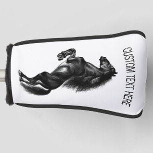 Upright Horse Golf Head Cover with Custom Text