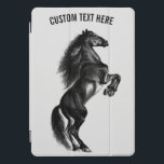 Upright Horse iPad Cover - Custom Text<br><div class="desc">Upright Black Wild Horse - Painting - Customizable - Choose / Add Your Unique Text - Name / Colours / Font / Size / Elements - Image / more - Make Your Special Gift - Resize and move or remove and add elements / text with customization tool ! Painting and...</div>