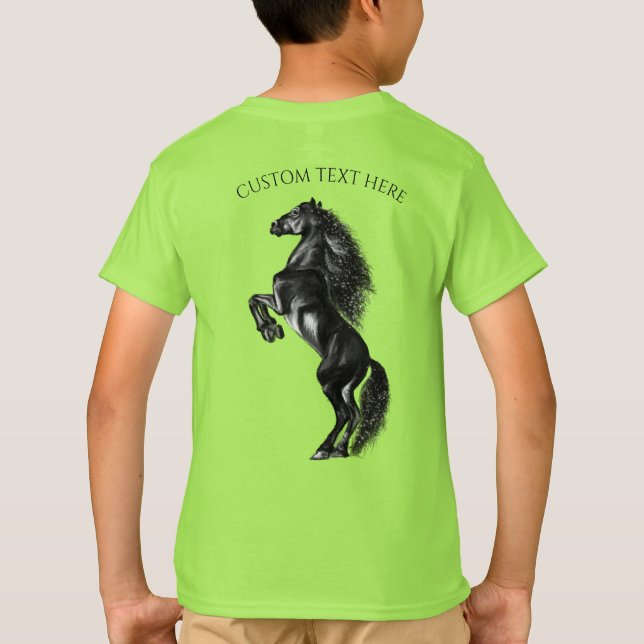 Upright Horse T-Shirt with Custom Text (Back)