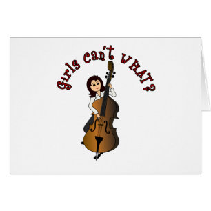 Upright String Double Bass Player Girl