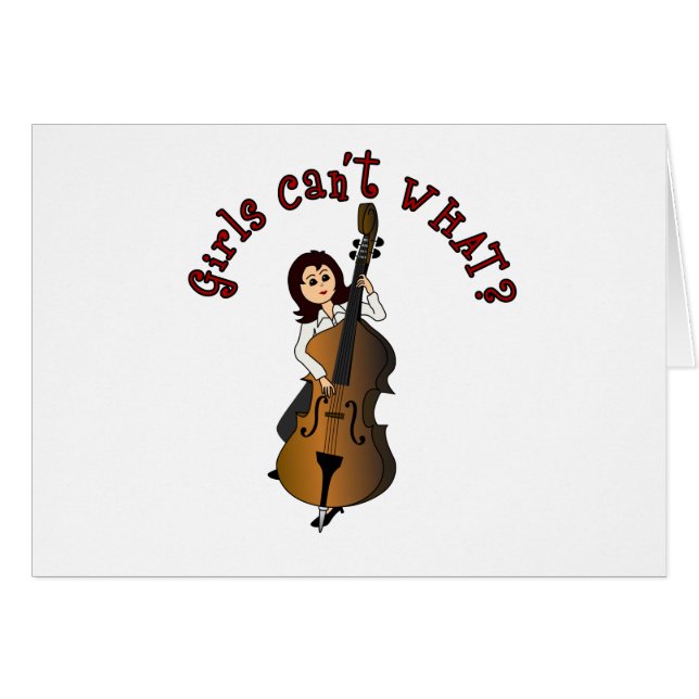 Upright String Double Bass Player Girl (Front Horizontal)