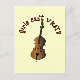 Upright String Double Bass Player Postcard