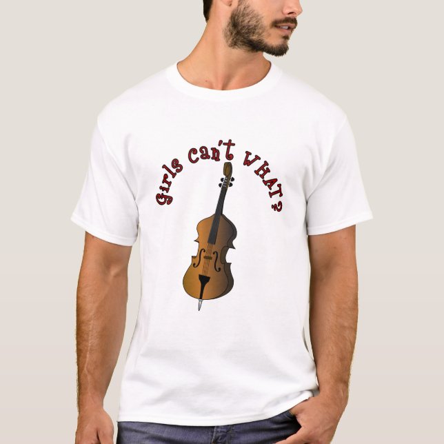 Upright String Double Bass Player T-Shirt (Front)
