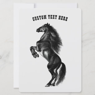 Upright Wild Horse Card with Custom Text