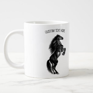 Upright Wild Horse Coffee Mug with Custom Text